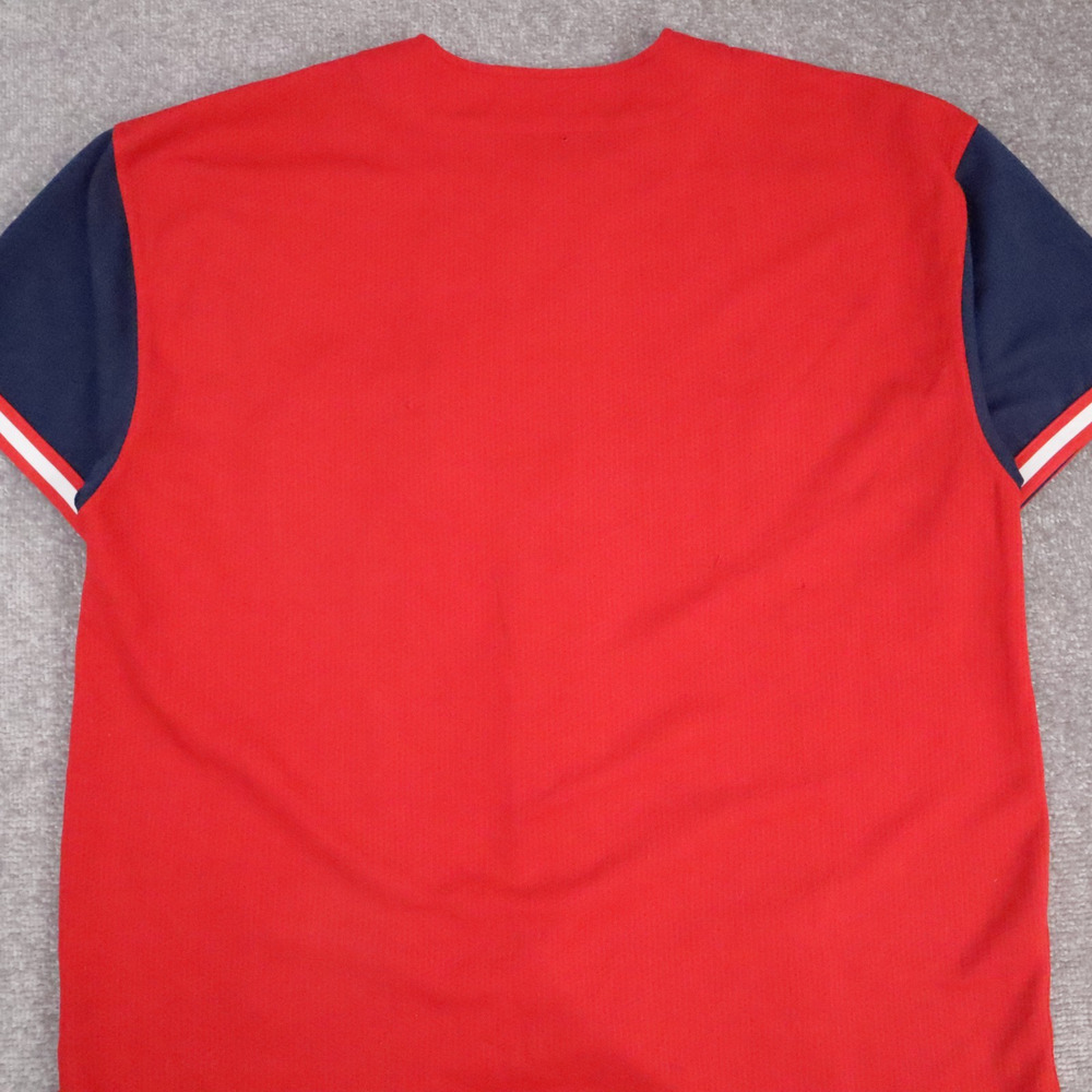 VTG Starter Atlanta Braves Baseball 2XL Red Short Sleeve Button Jersey Shirt - Picture 12 of 13